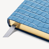 2023 A5 Day to Page Leather Diary Cornflower Small Croc