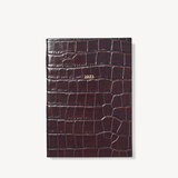 2023 A5 Week to View Leather Diary Deep Shine Amazon Brown Croc