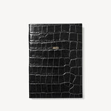 2023 A5 Week to View Leather Diary Deep Shine Black Croc