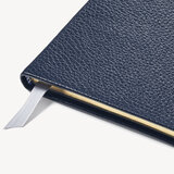 2023 A5 Week to View Leather Diary Navy Pebble