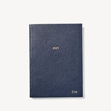 2023 A5 Week to View Leather Diary Navy Pebble