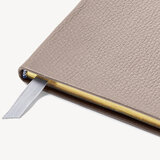 2023 A5 Week to View Leather Diary Warm Grey Pebble