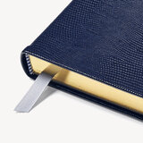 2023 A6 Day to Page Leather Diary Midnight Blue Lizard
