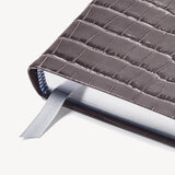 2023 A6 Day to Page Leather Diary Deep Shine Grey Small Croc