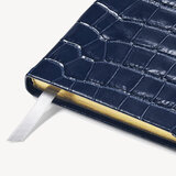 2023 Slim Pocket Leather Diary Deep Shine Navy Small Croc