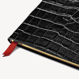 2022-23 Mid-Year Leather Diary Deep Shine Black Croc