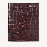 2022-23 Mid-Year Leather Diary Deep Shine Amazon Brown Croc