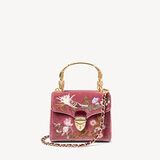 Mini Mayfair Bag English Garden Bird Hand Embroidery on Velvet