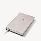 2023 A5 Day to Page Leather Diary Silver Pebble