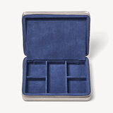 Large Travel Jewellery Case Silver Pebble