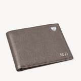 8 Card Billfold Wallet Charcoal Saffiano