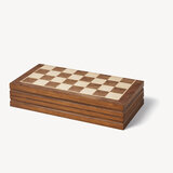 Foldable Wooden Chess Set Pine Wood with Navy Pebble