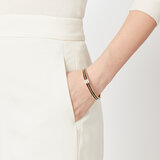 Double Striped Leather Bangle Burgundy & Black Patent Croc