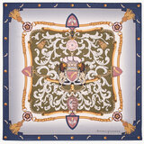 Aspinal Signature Shield Silk Scarf Twilight Pure Silk