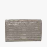 Classic Travel Wallet Deep Shine Warm Grey Small Croc