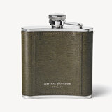 Classic 5oz Leather Hip Flask Sage Saffiano