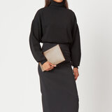 Large Essential Flat Pouch Champagne Pebble