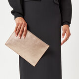 Large Essential Flat Pouch Champagne Pebble