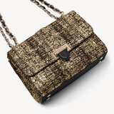 Large Lottie Bag Gold Glitter Tweed