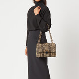 Large Lottie Bag Gold Glitter Tweed