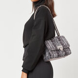 Large Lottie Bag Silver Glitter Tweed