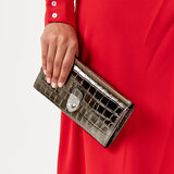 Mayfair Clutch Anthracite Metallic Croc