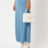 Midi Mayfair Bag Ivory Patent Croc