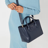 Midi London Tote Navy Pebble