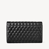 London Clutch Purse with Chain Black Quilted Kaviar