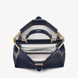 Small Florence Frame Bag Midnight Blue Patent Croc