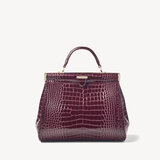 Small Florence Frame Bag Burgundy Patent Croc