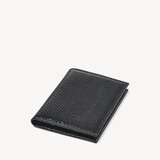 Double Fold Credit Card Case Black Lizard