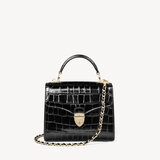 Midi Mayfair Bag Deep Shine Black Croc