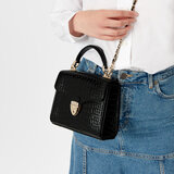 Midi Mayfair Bag Black Patent Croc