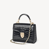 Mini Mayfair Bag Black Patent Croc