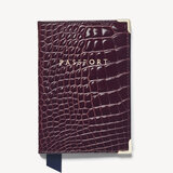 Passport Cover Bordeaux Patent Croc