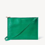 Soho Clutch Deep Shine Emerald Green Small Croc
