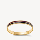 Double Striped Leather Bangle Burgundy & Black Patent Croc