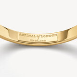 Double Striped Leather Bangle Evergreen & Soft Taupe Patent Croc
