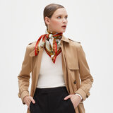 Hot Air Balloon Silk Scarf Red Pure Silk