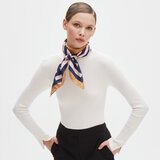 Geometric Silk Scarf Gold Pure Silk