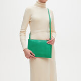 Soho Clutch Deep Shine Emerald Green Small Croc