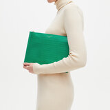 Soho Clutch Deep Shine Emerald Green Small Croc