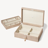 Grand Luxe Jewellery Case Latte Lizard