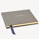 A4 Classic Leather Guest Book Warm Grey Pebble