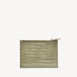 Small Essential Flat Pouch Deep Shine Fern Small Croc