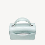 Midi Mayfair Bag Deep Shine Pool Blue Small Croc