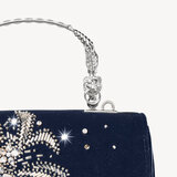 Midi Mayfair Bag Fly Me To The Moon Hand Embroidery on Velvet