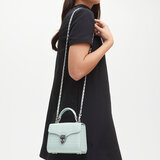 Mini Mayfair Bag Deep Shine Pool Blue Small Croc