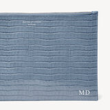 Large Essential Flat Pouch Deep Shine Heritage Blue Small Croc